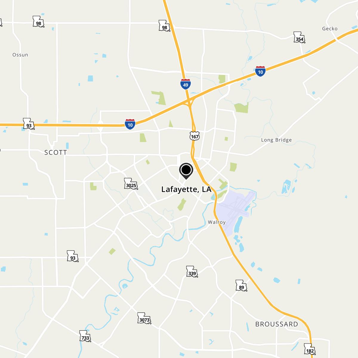 Lafayette, LA Map