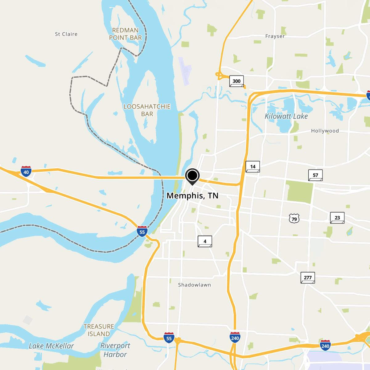 Memphis, TN Map