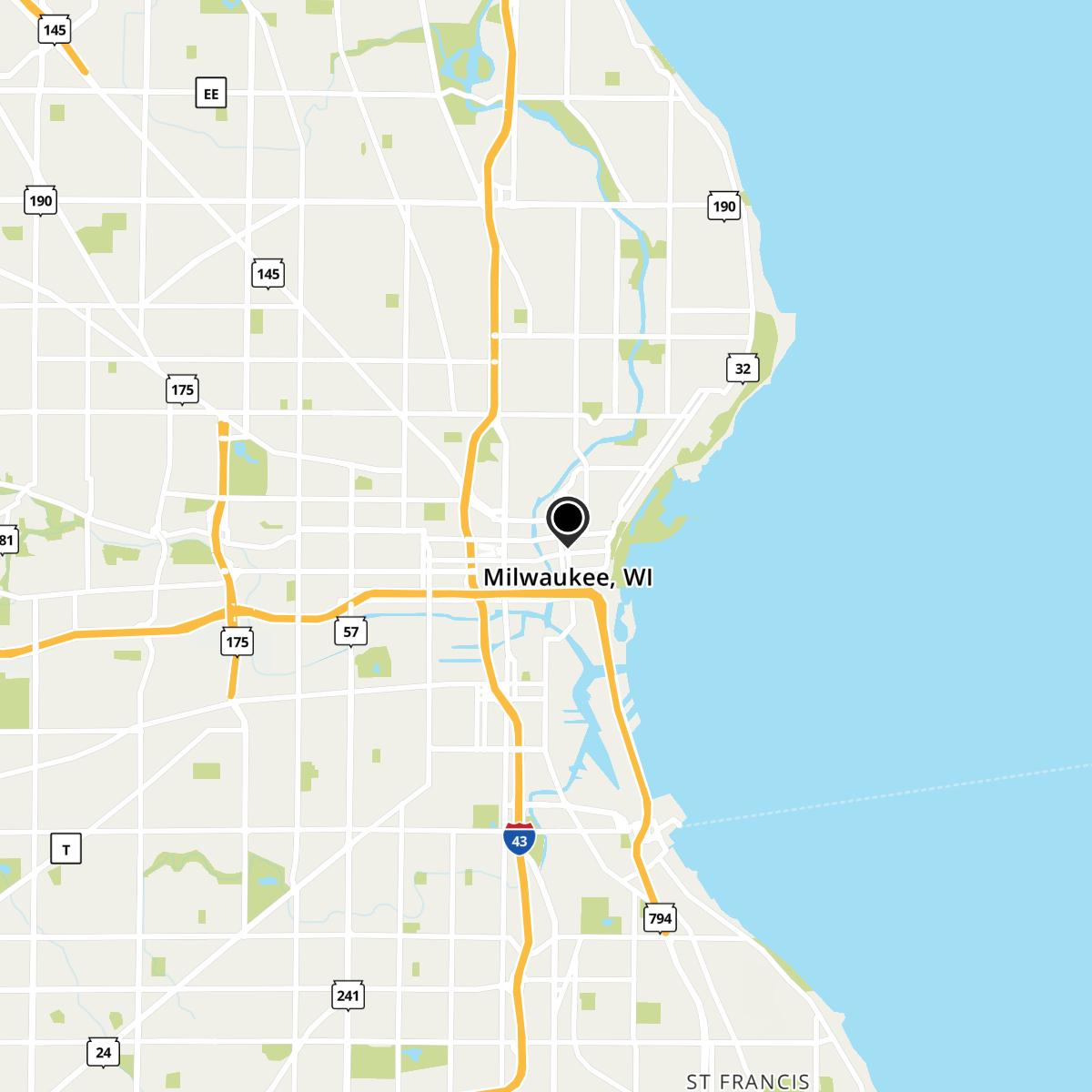 Milwaukee, WI Map