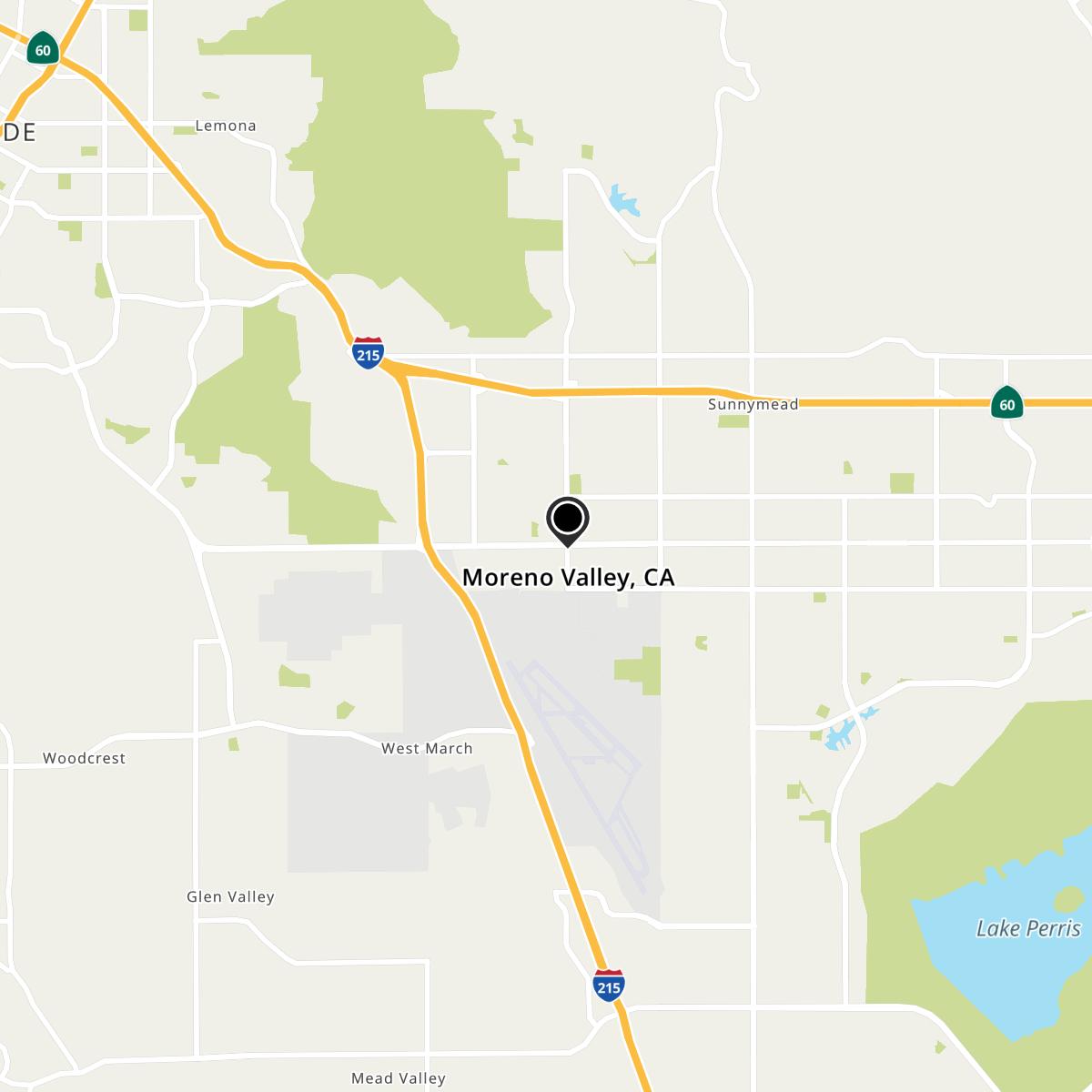 Moreno Valley, CA Map