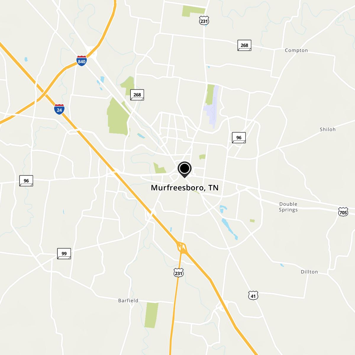 Murfreesboro, TN Map