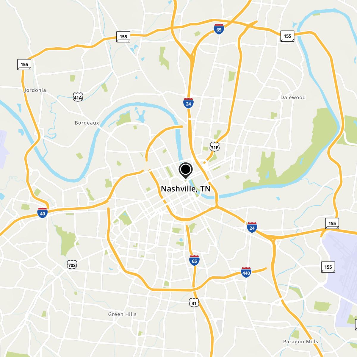 Nashville, TN Map