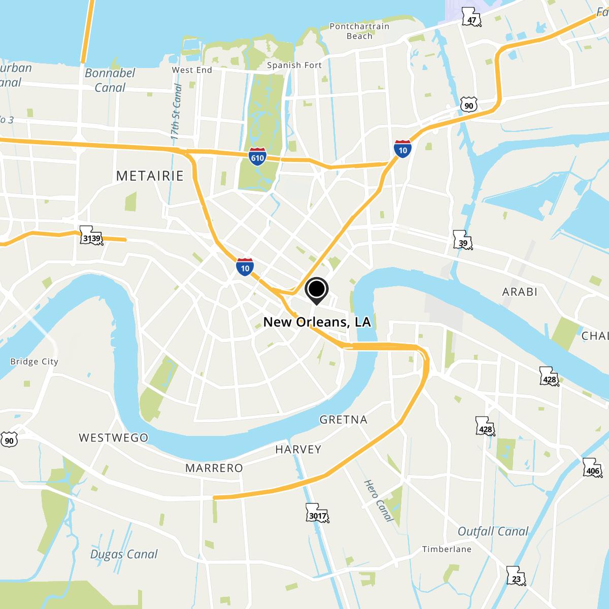 New Orleans, LA Map