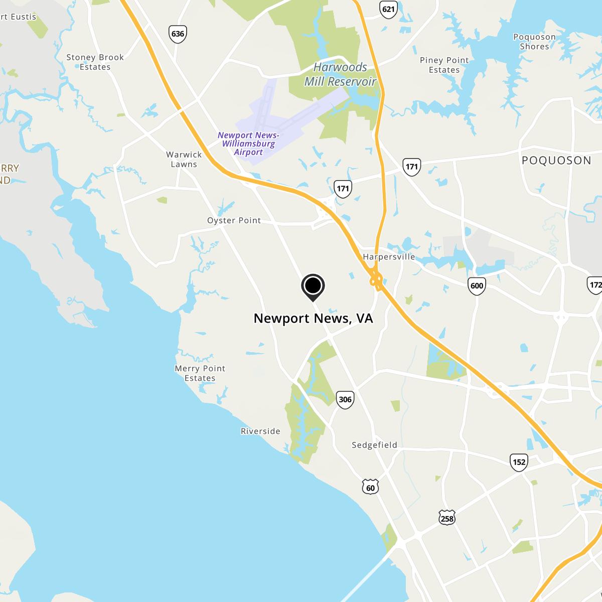 Newport News, VA Map