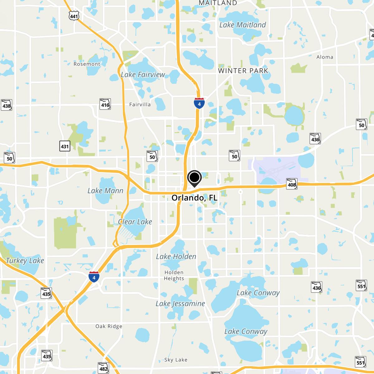 Orlando, FL Map