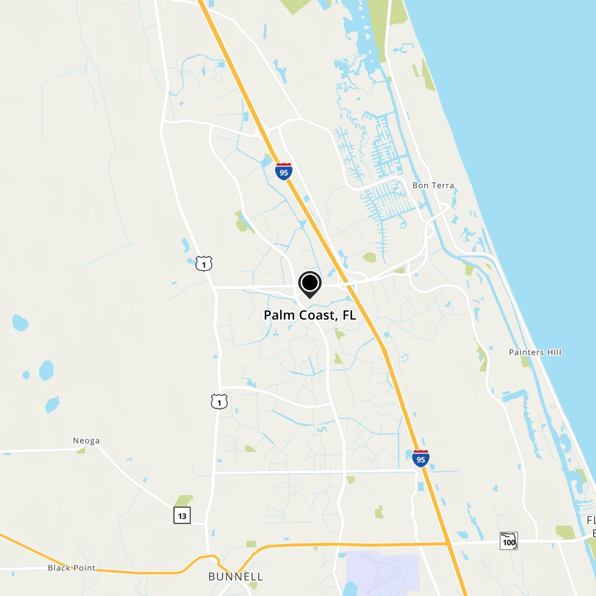 Palm Coast, FL Map