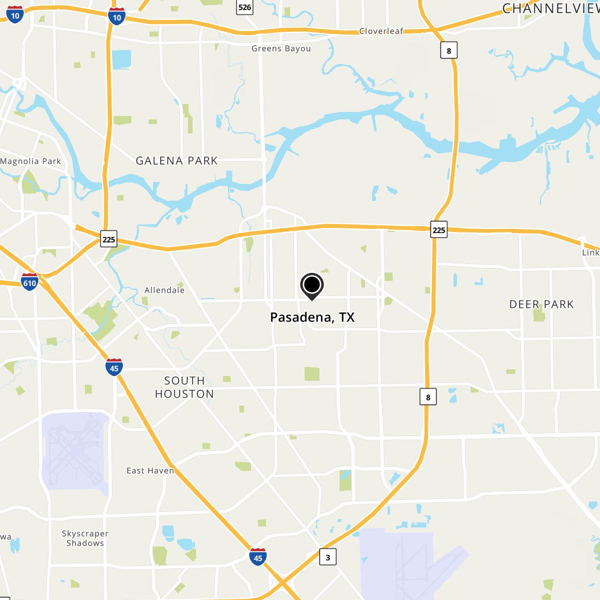 Pasadena, TX Map