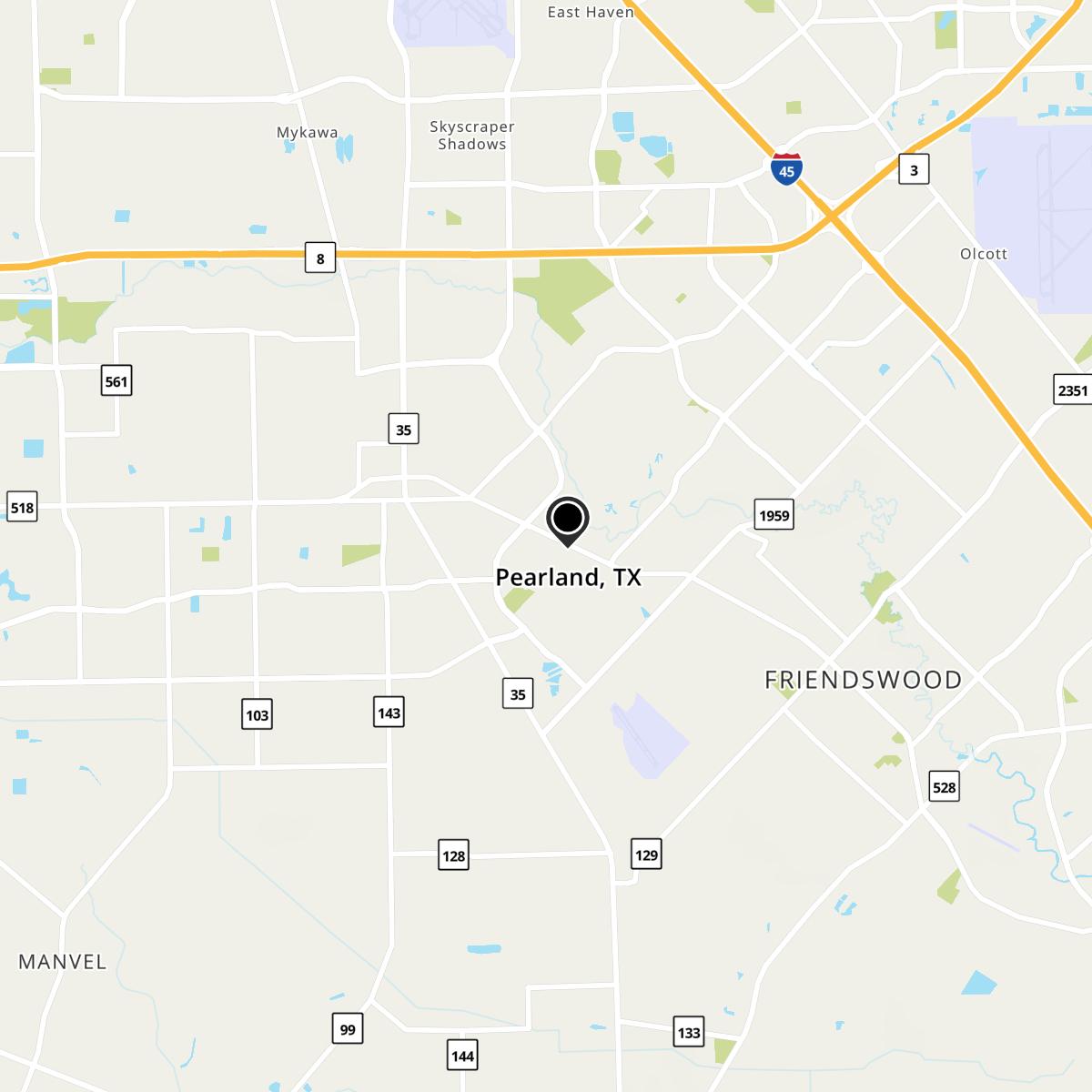 Pearland, TX Map