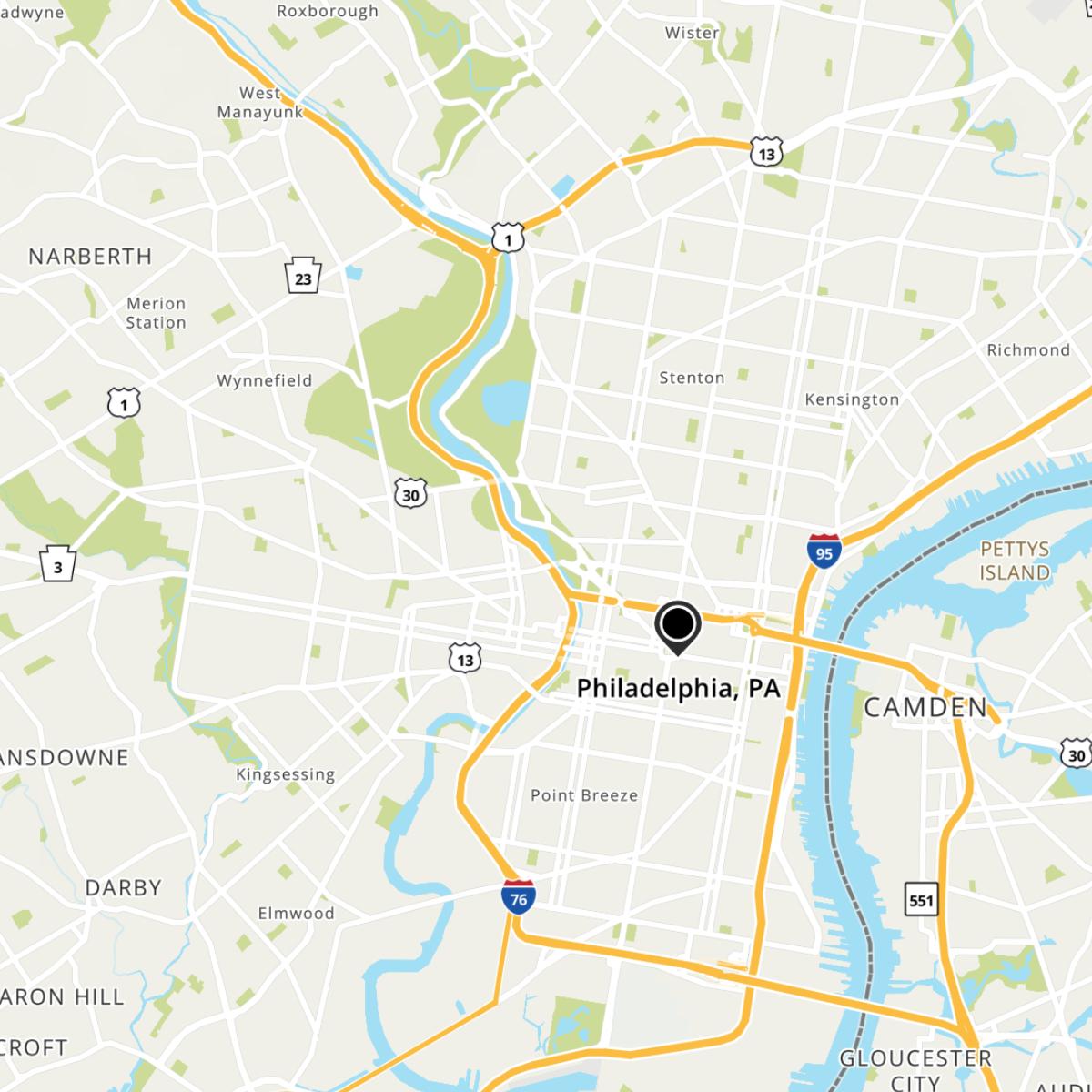 Philadelphia, PA Map