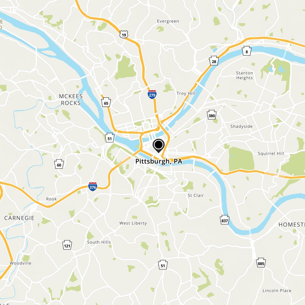 Pittsburgh, PA Map