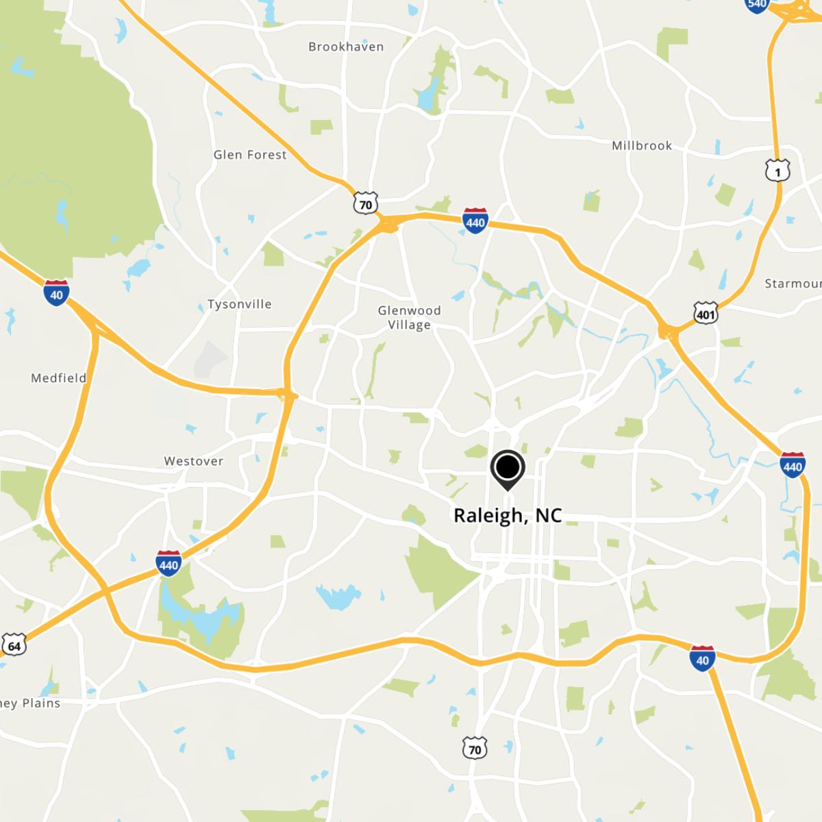 Raleigh, NC Map