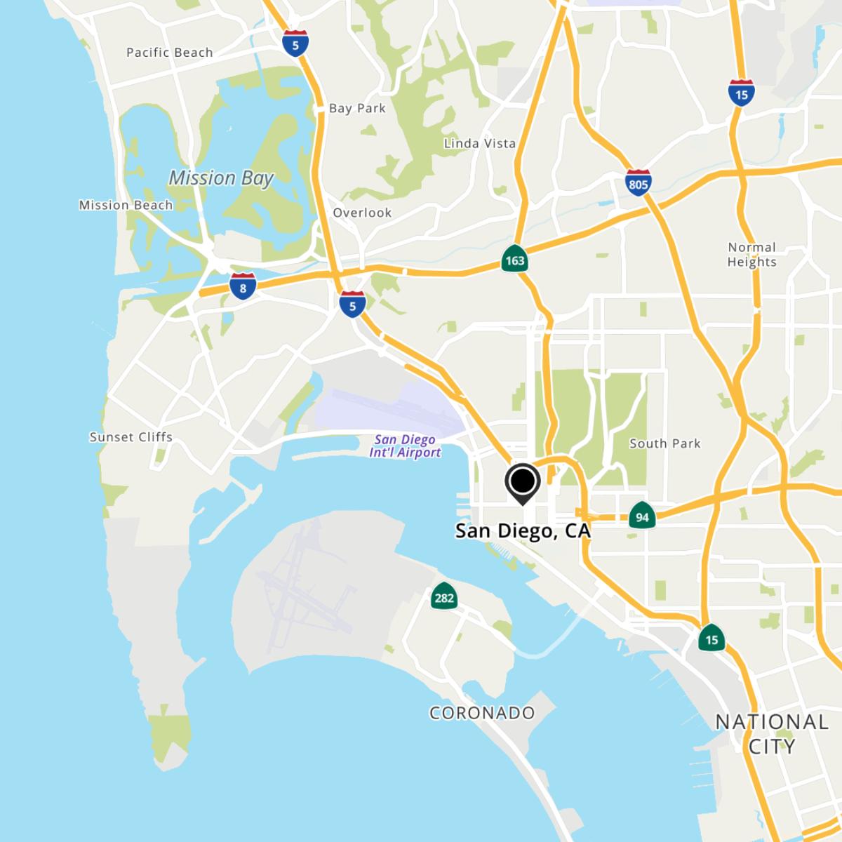 San Diego, CA Map