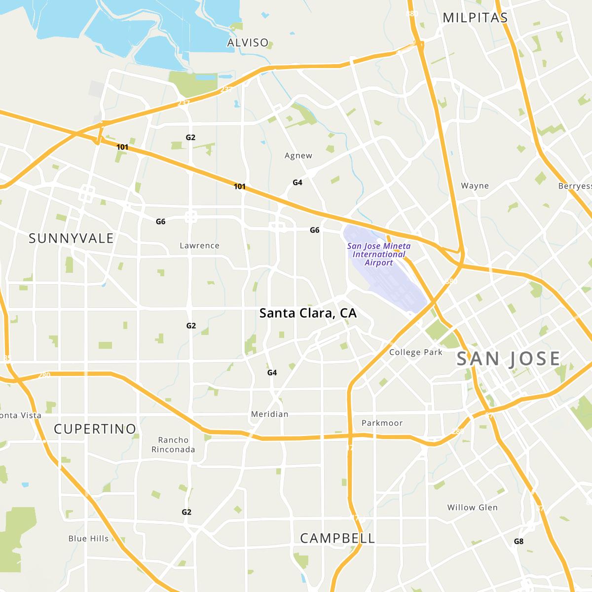 Santa Clara, CA Map