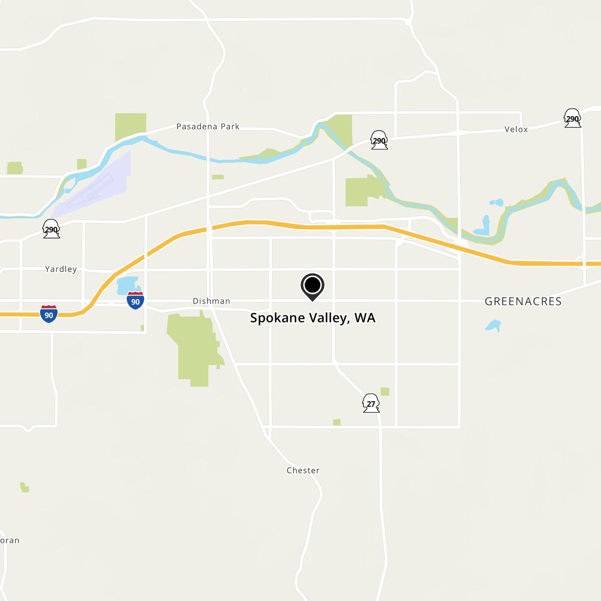 Spokane Valley, WA Map