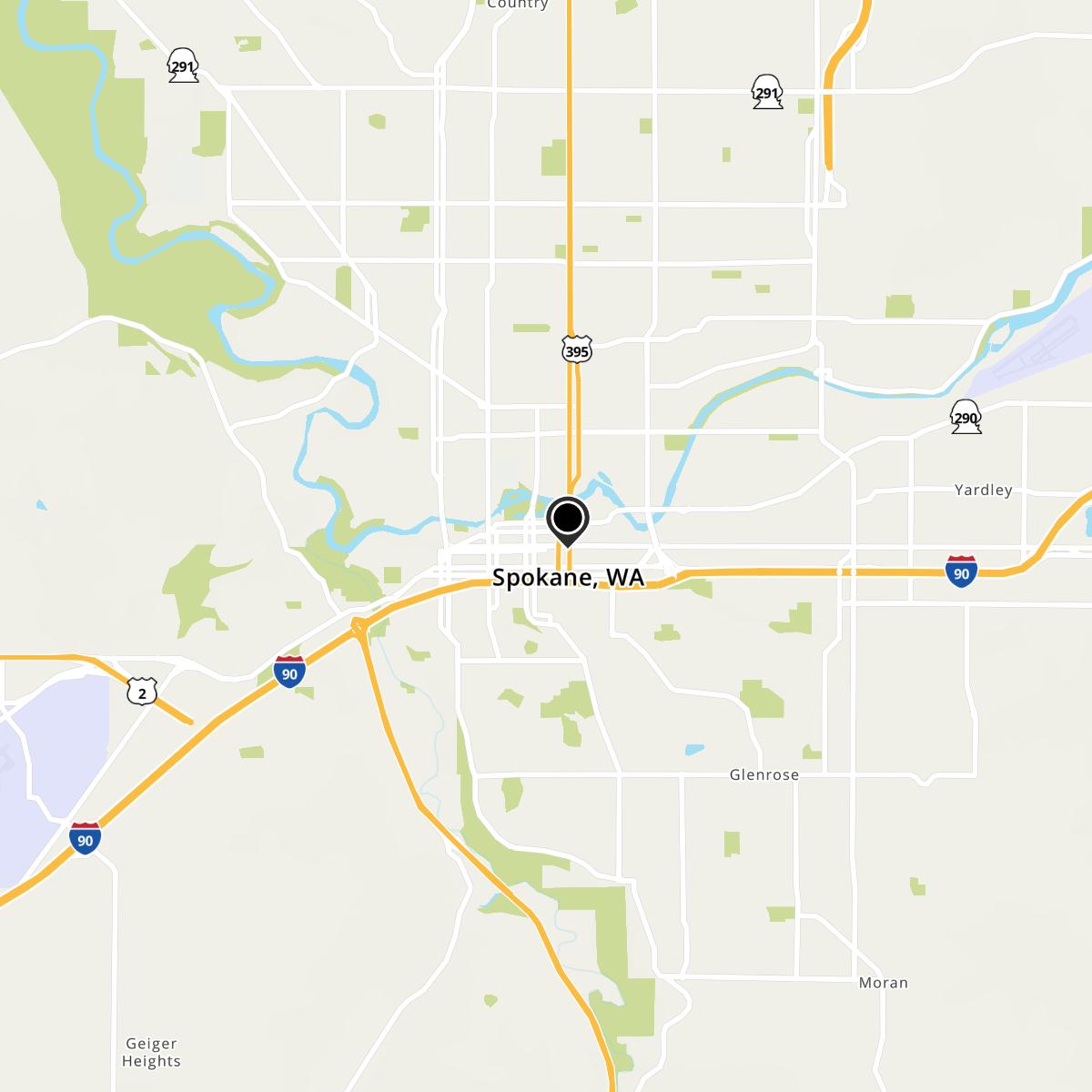 Spokane, WA Map