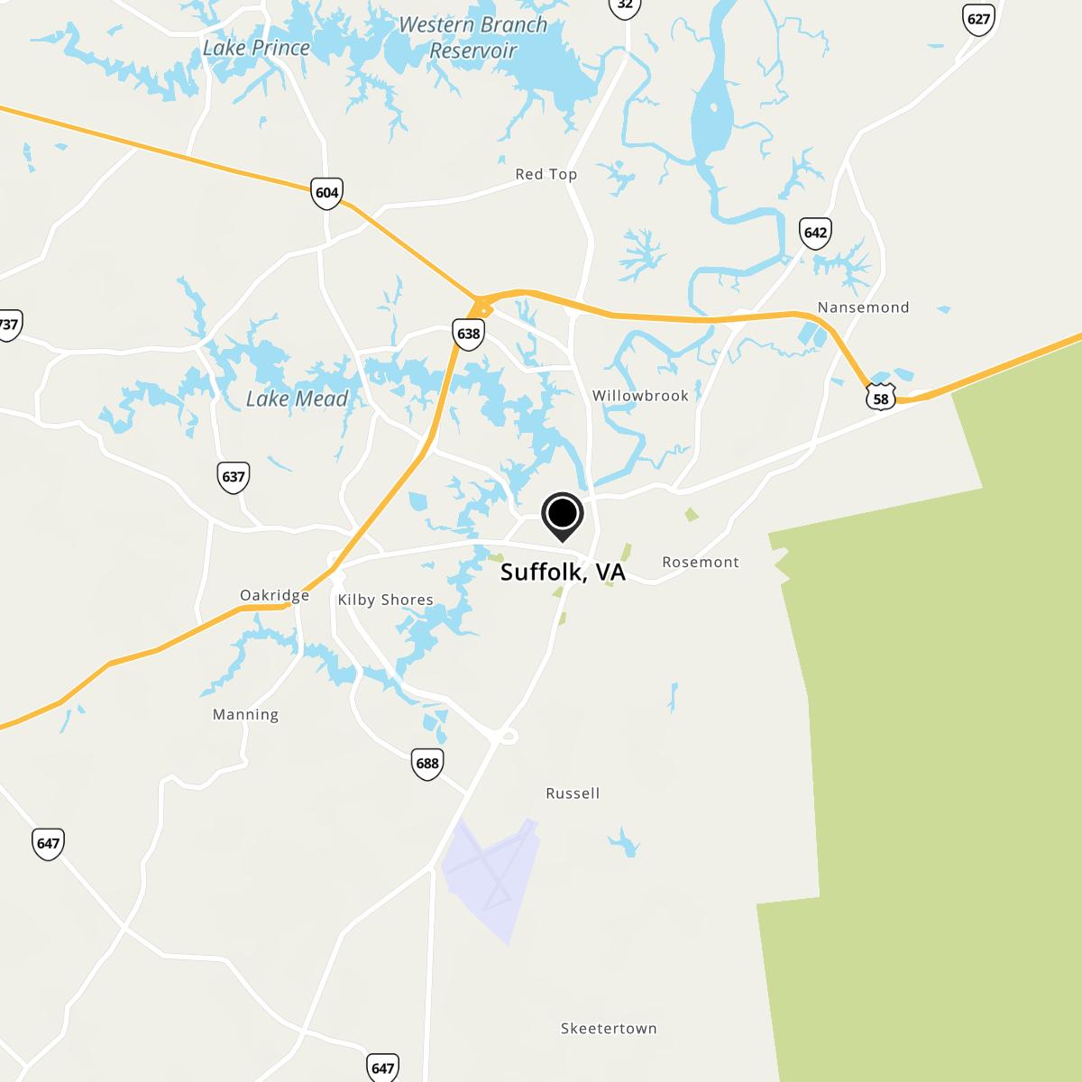 Suffolk, VA Map