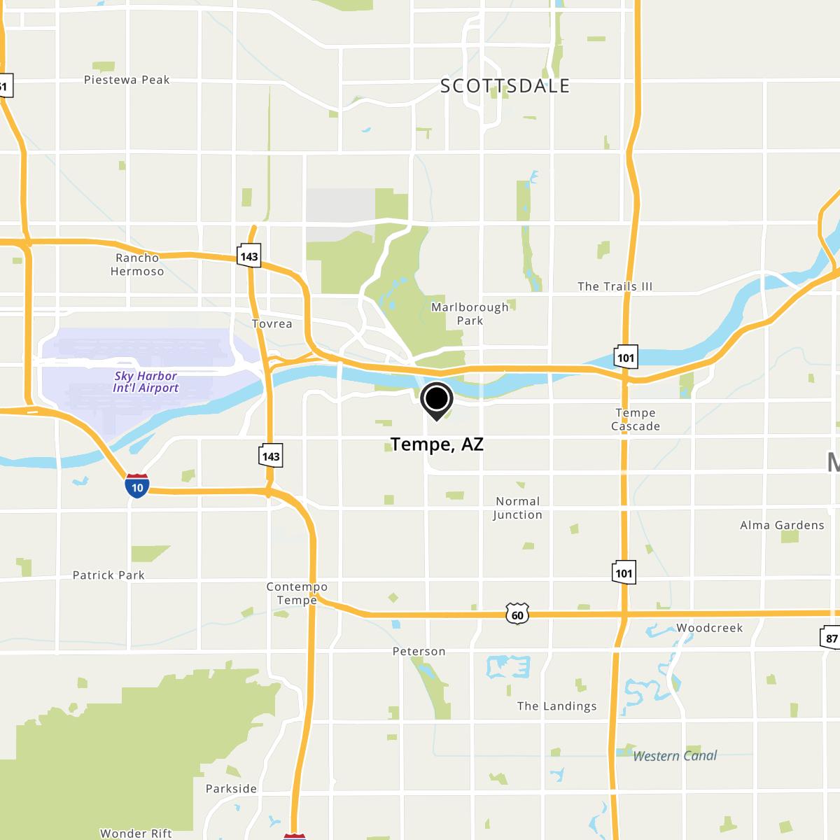 Tempe, AZ Map