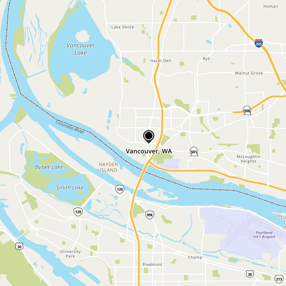 Vancouver, WA Map