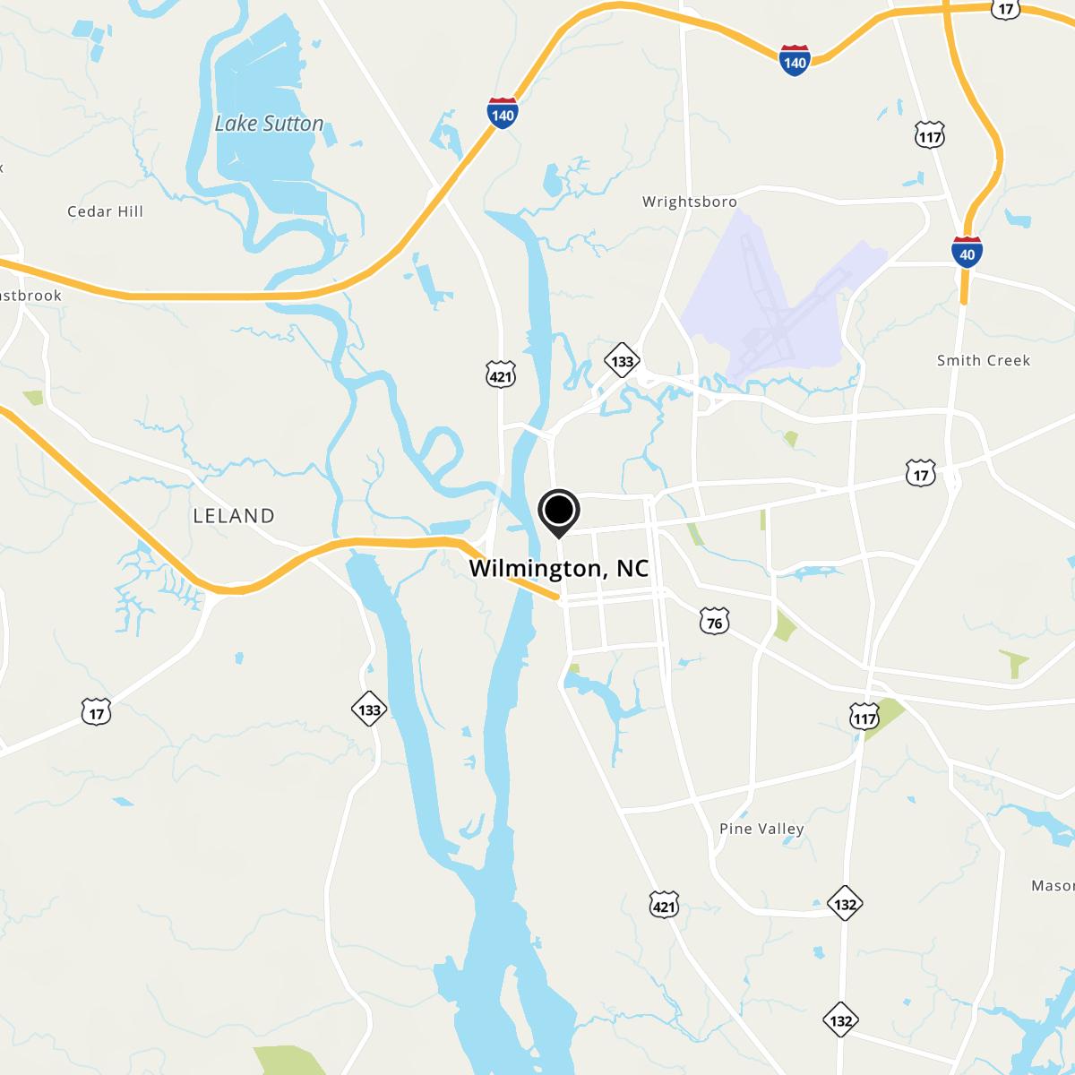 Wilmington, NC Map