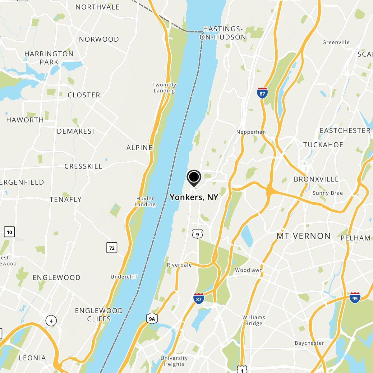 Yonkers, NY Map