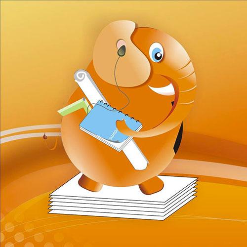 Oranžs zilonis, kopēšanas un drukas darbnīca