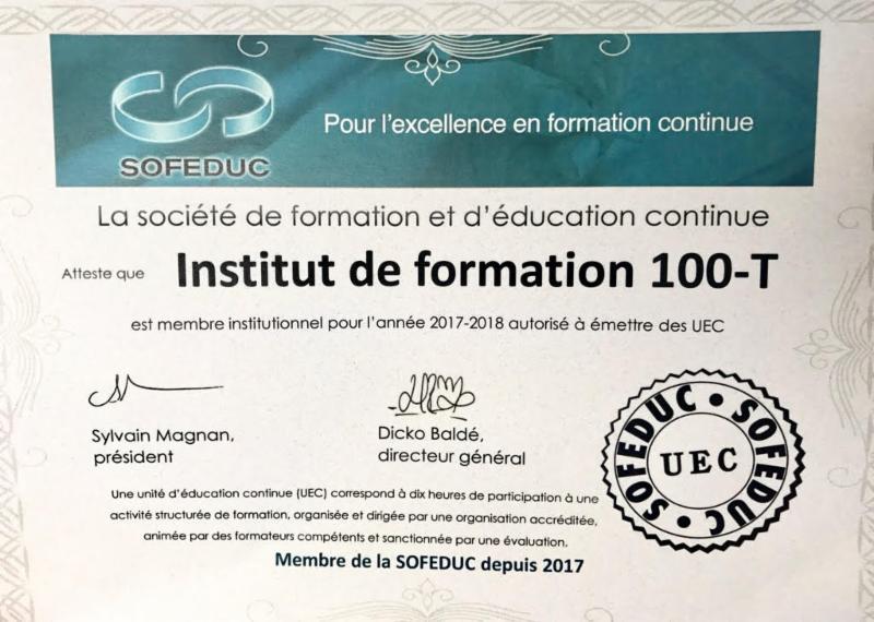 Institut de formation 100-T