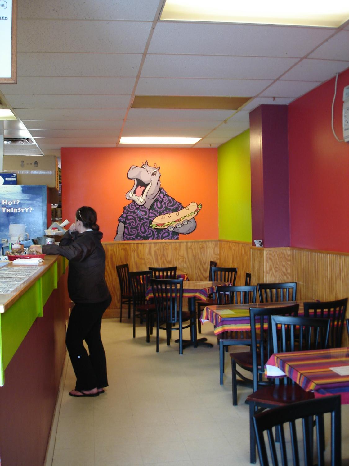 Paisley Hippo Sandwich Shop