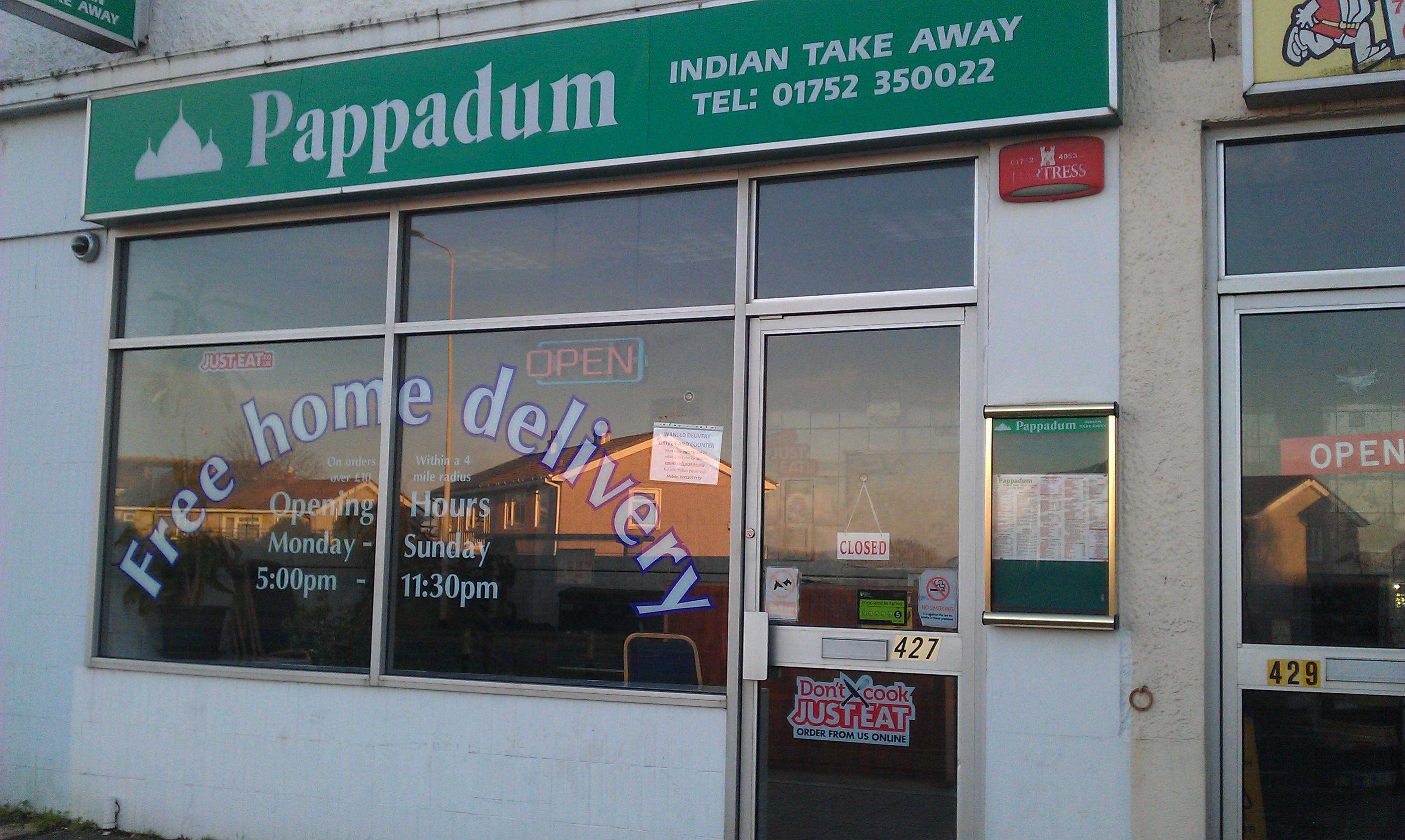 Pappadums Indian Takeaway