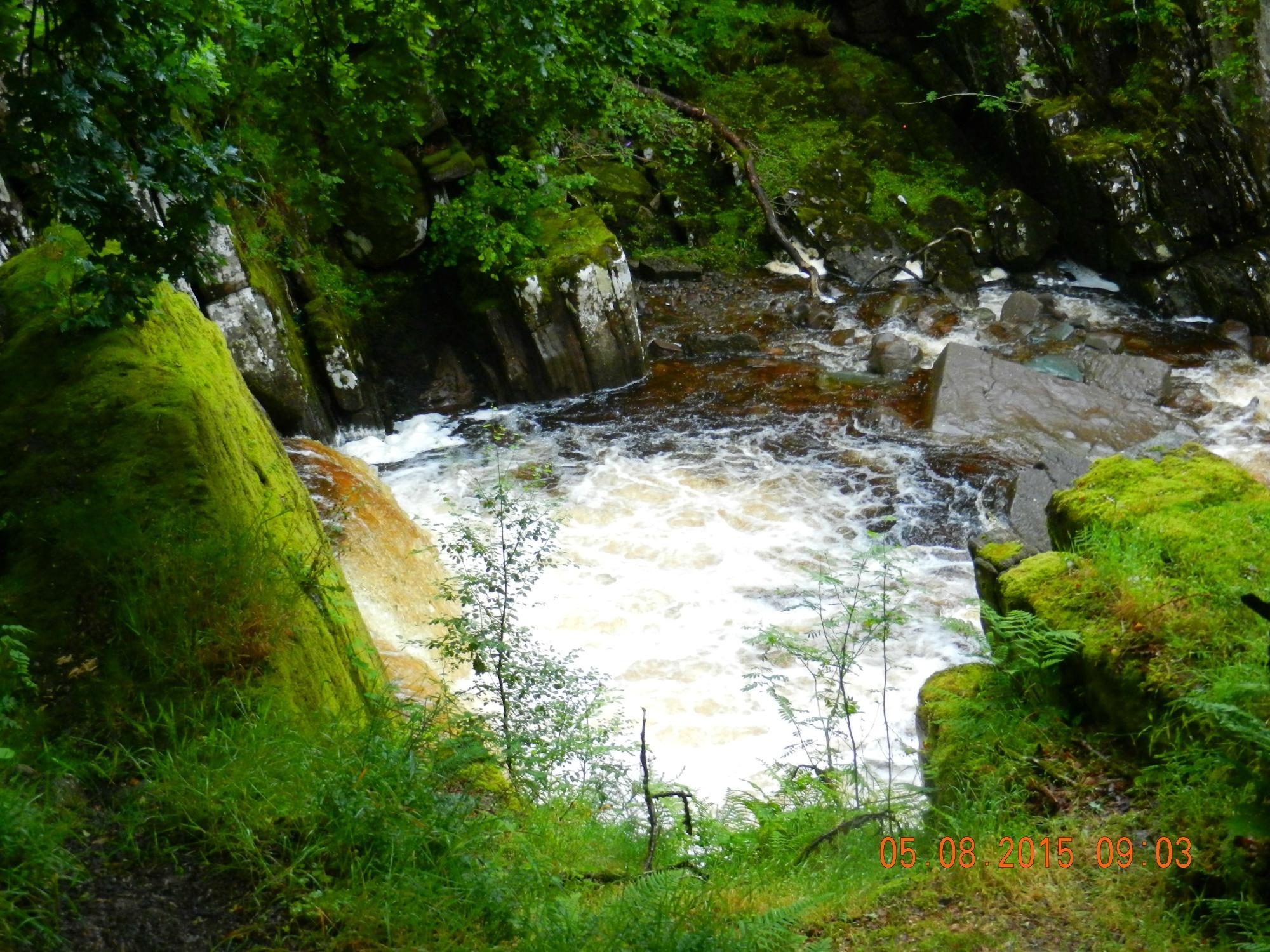 Bracklinn Falls Bridge and Callander Crags
