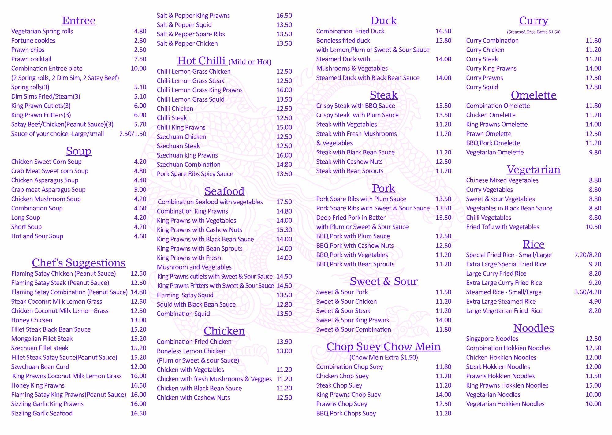 August Moon Chinese Take Away Food