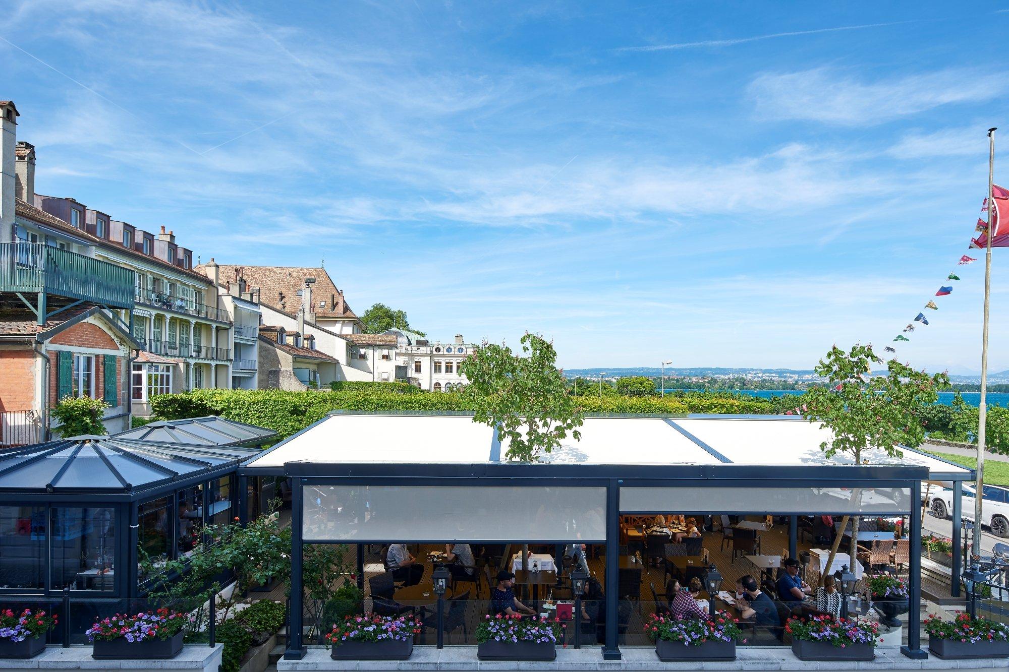 Terrace at Romantik Hotel Mont-Blanc Au Lac
