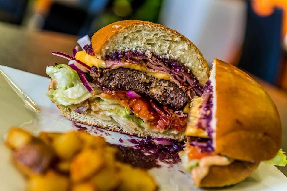 Happy hamburger, mexican & asian food