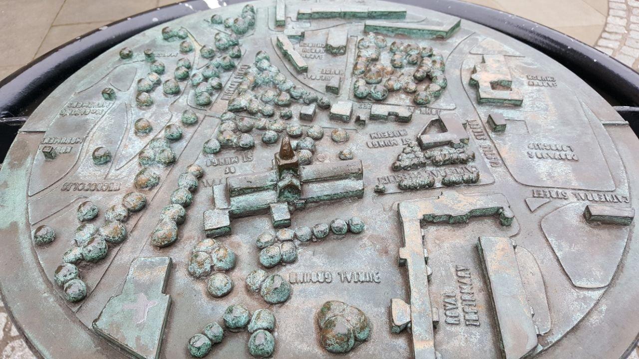 Bronze Cast Map of Cathedral Precinct