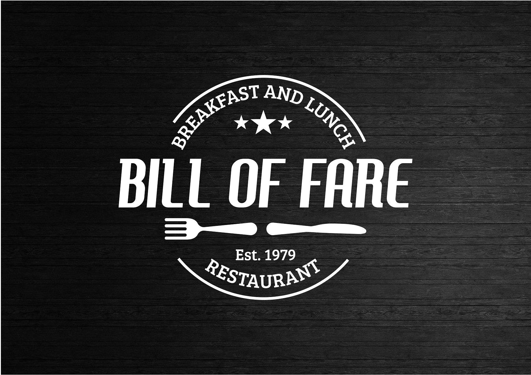 Bill of Fare