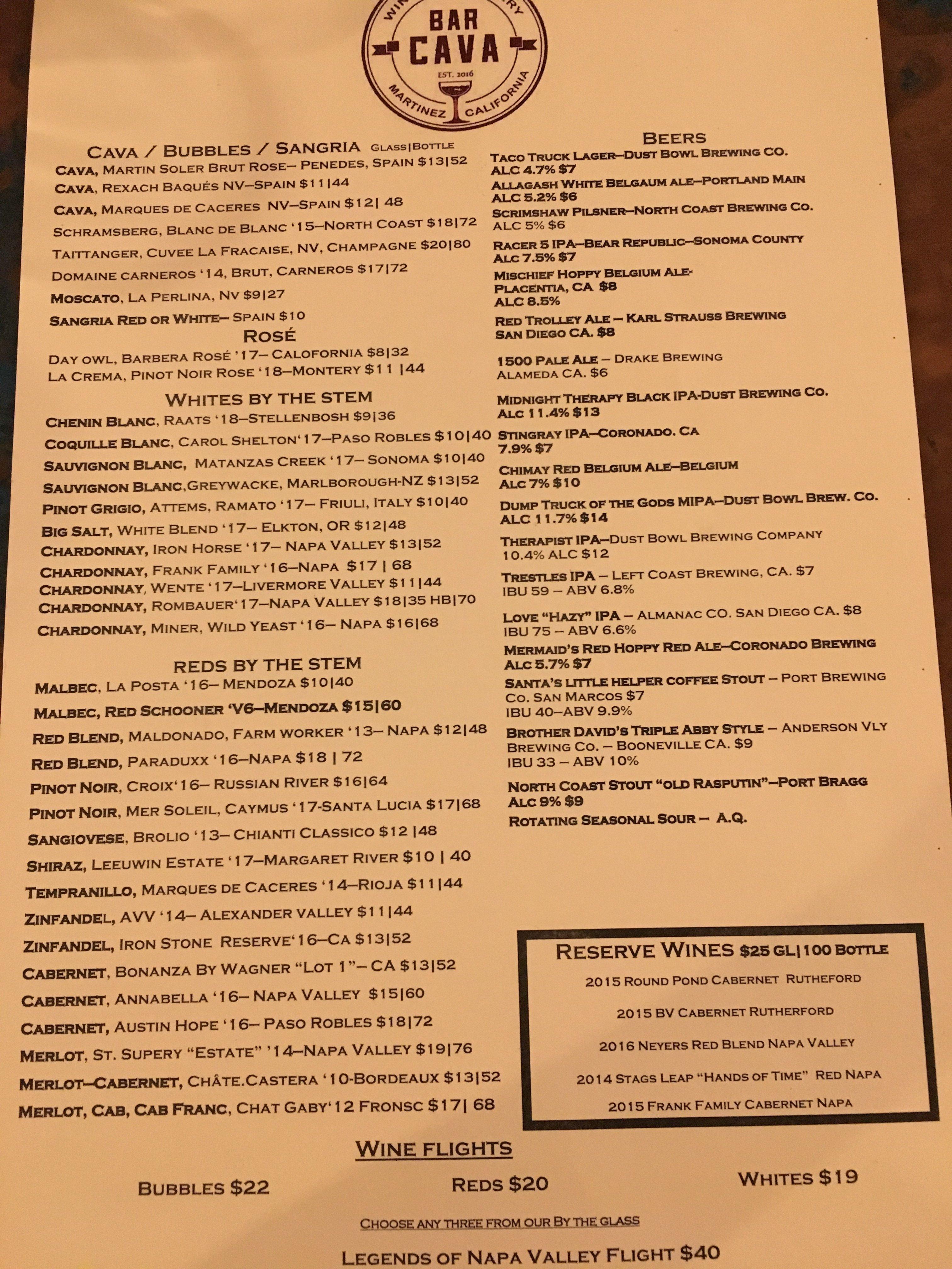 Bar Cava Wine Bar & Eatery