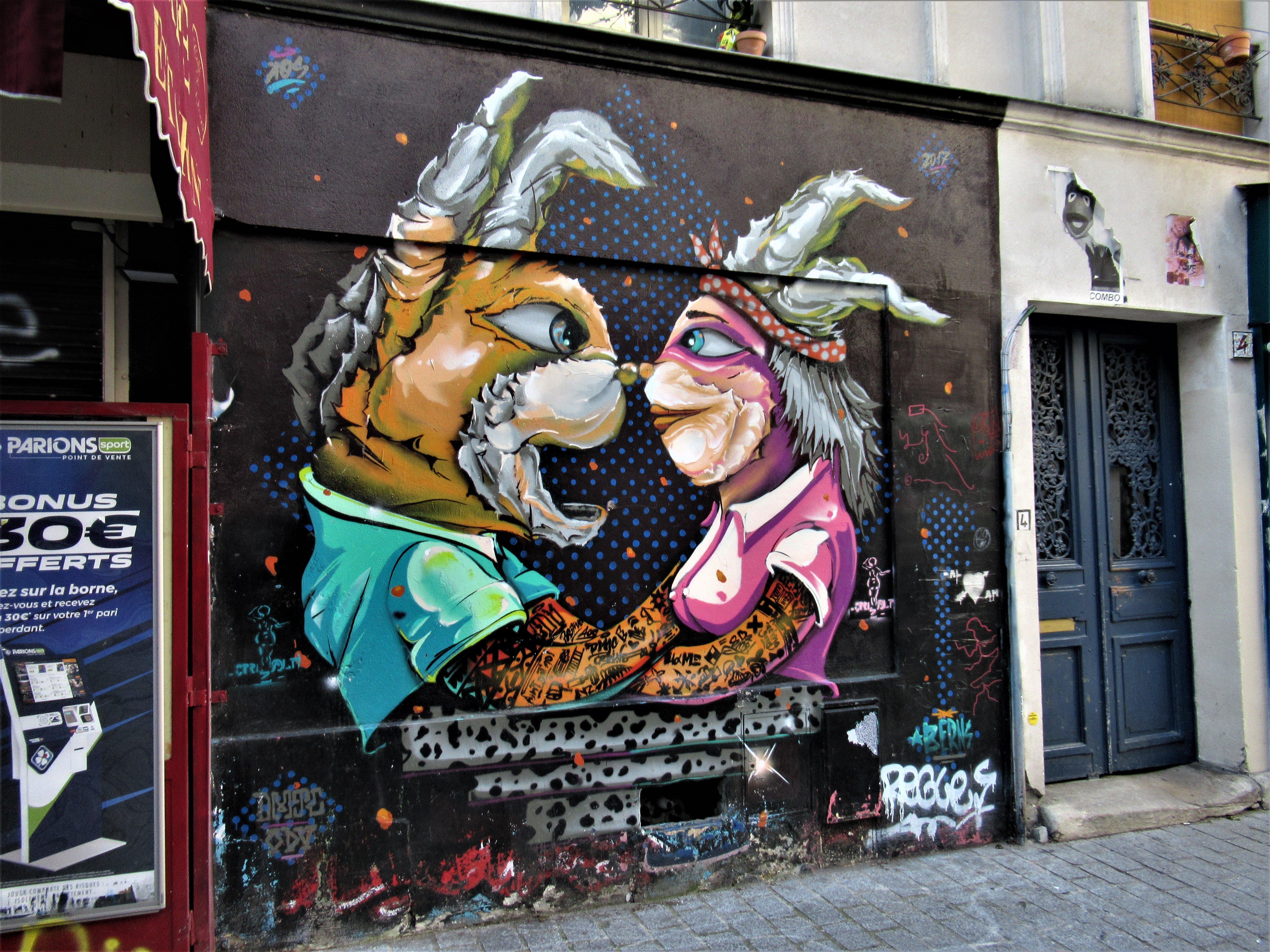 Fresque "Lapins amoureux"