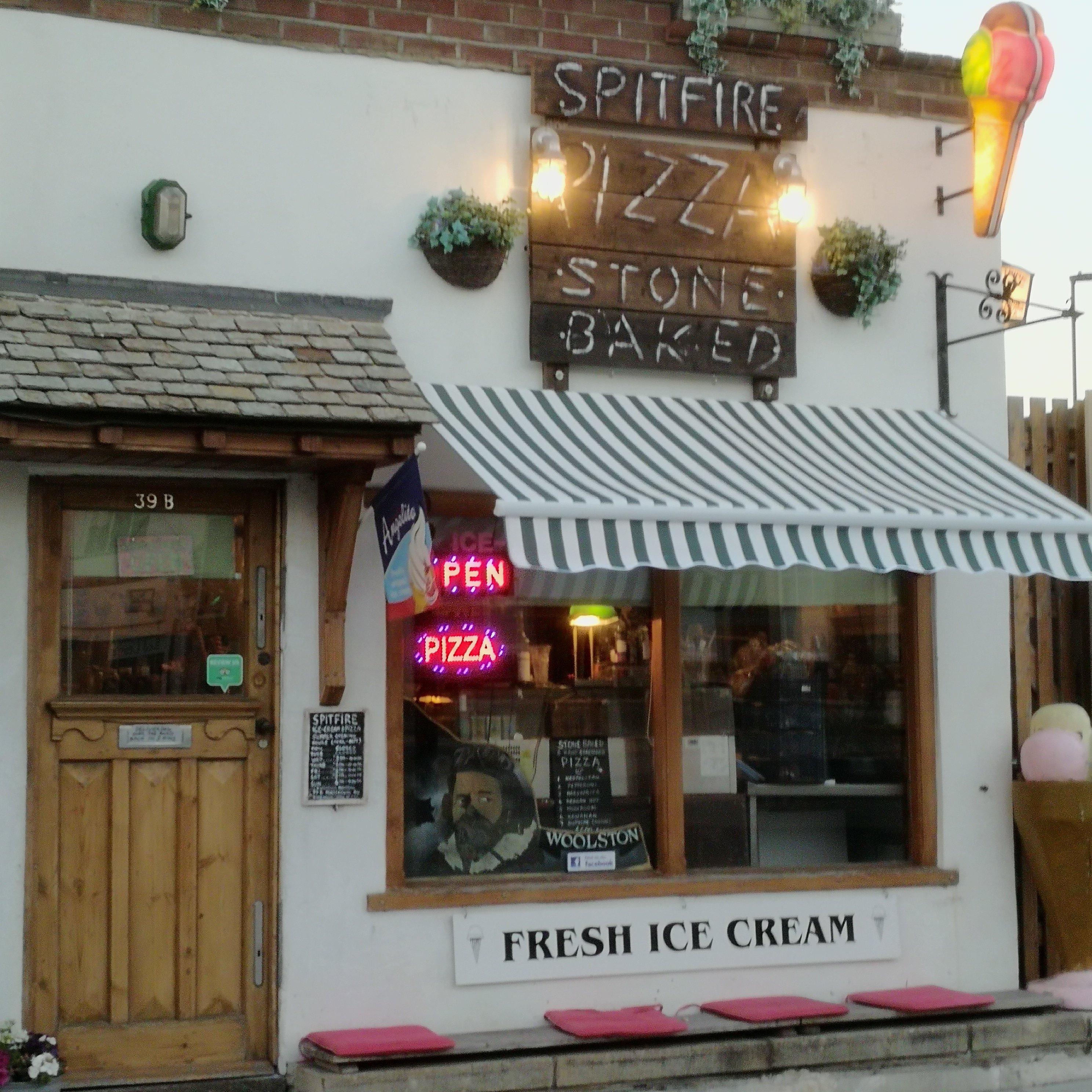 Spitfire ice cream and pizza