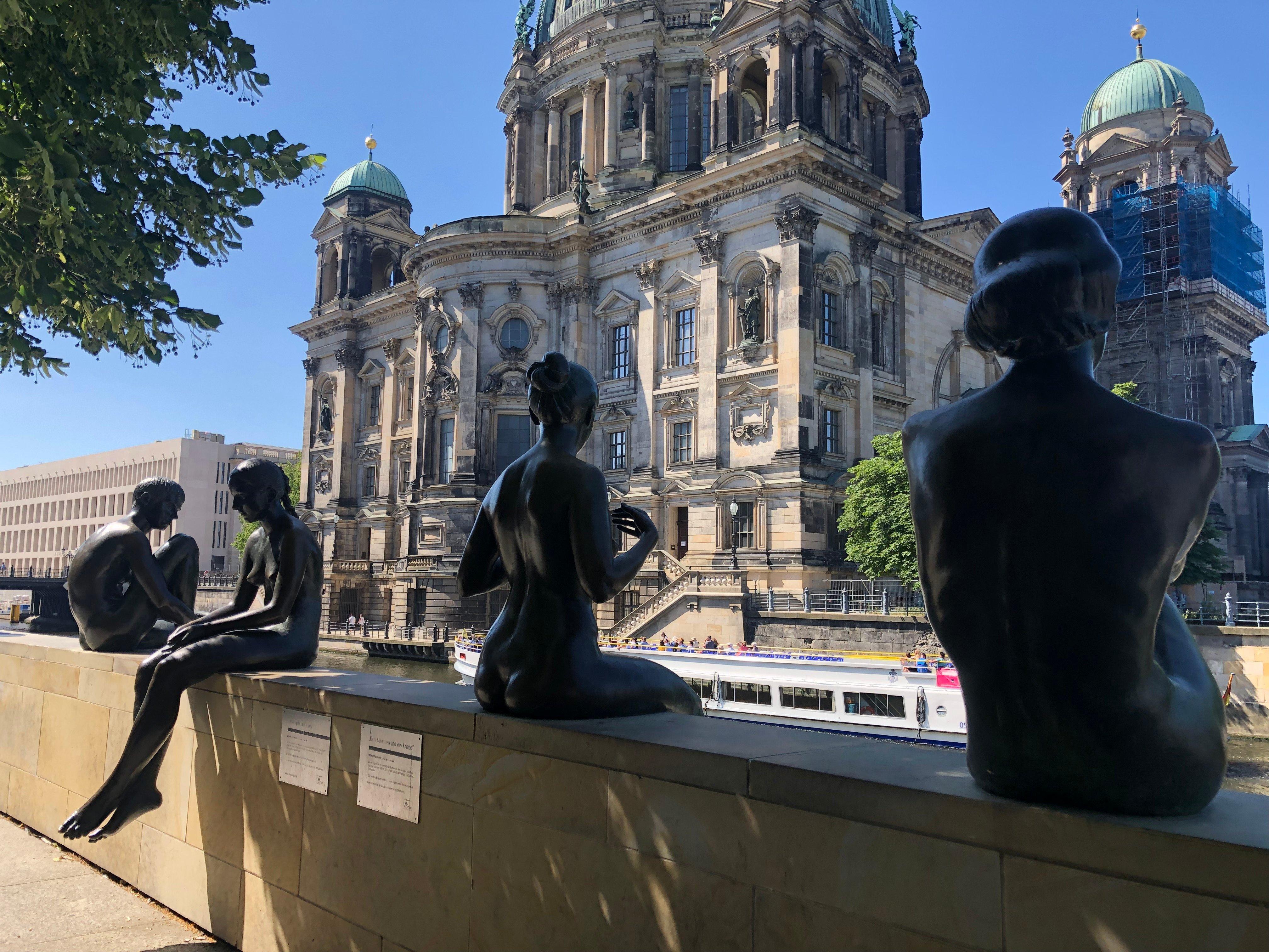 Three Girls One Boy Statue
