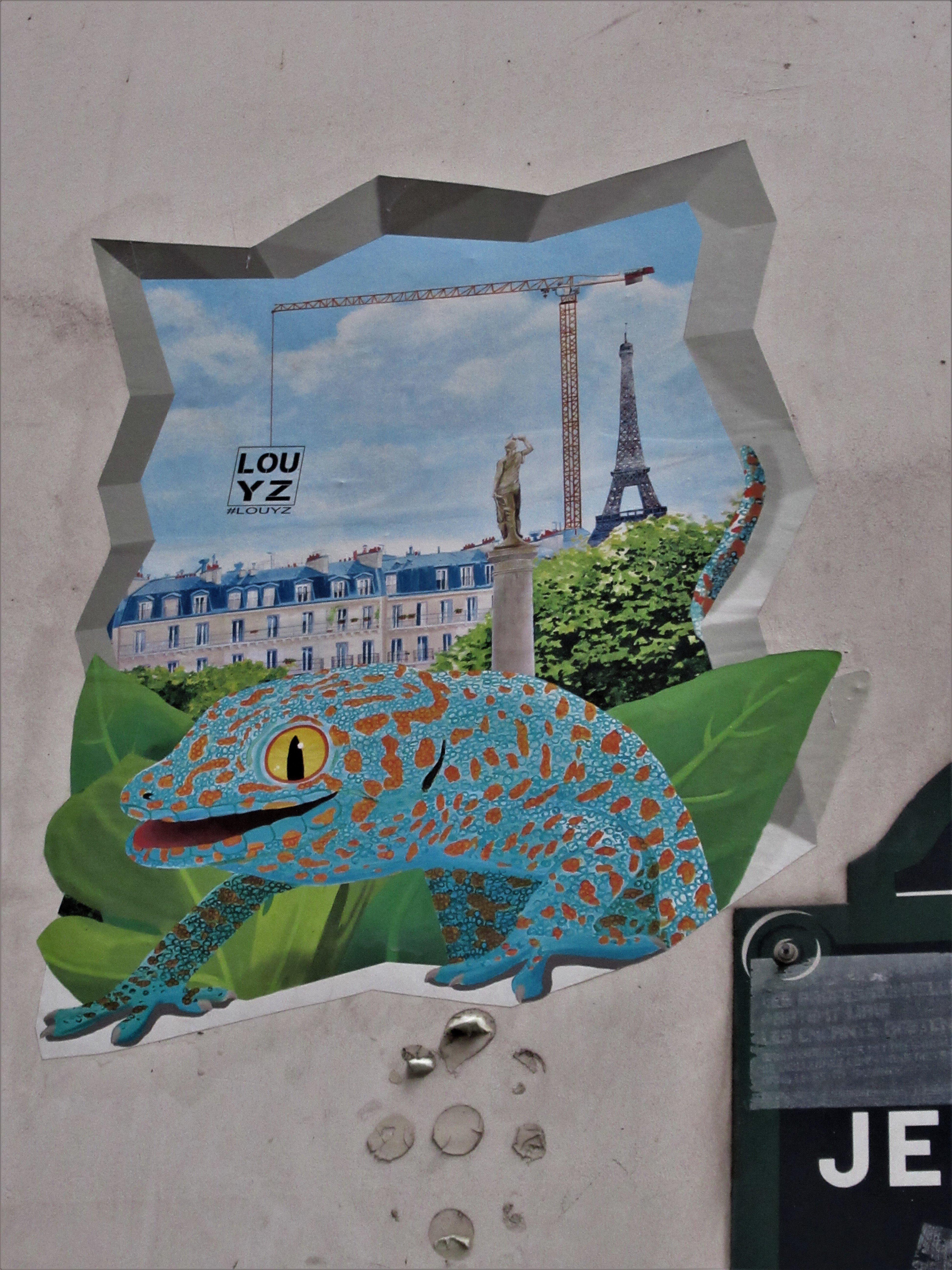 Fresque "le Lézard Sort Du Mur"