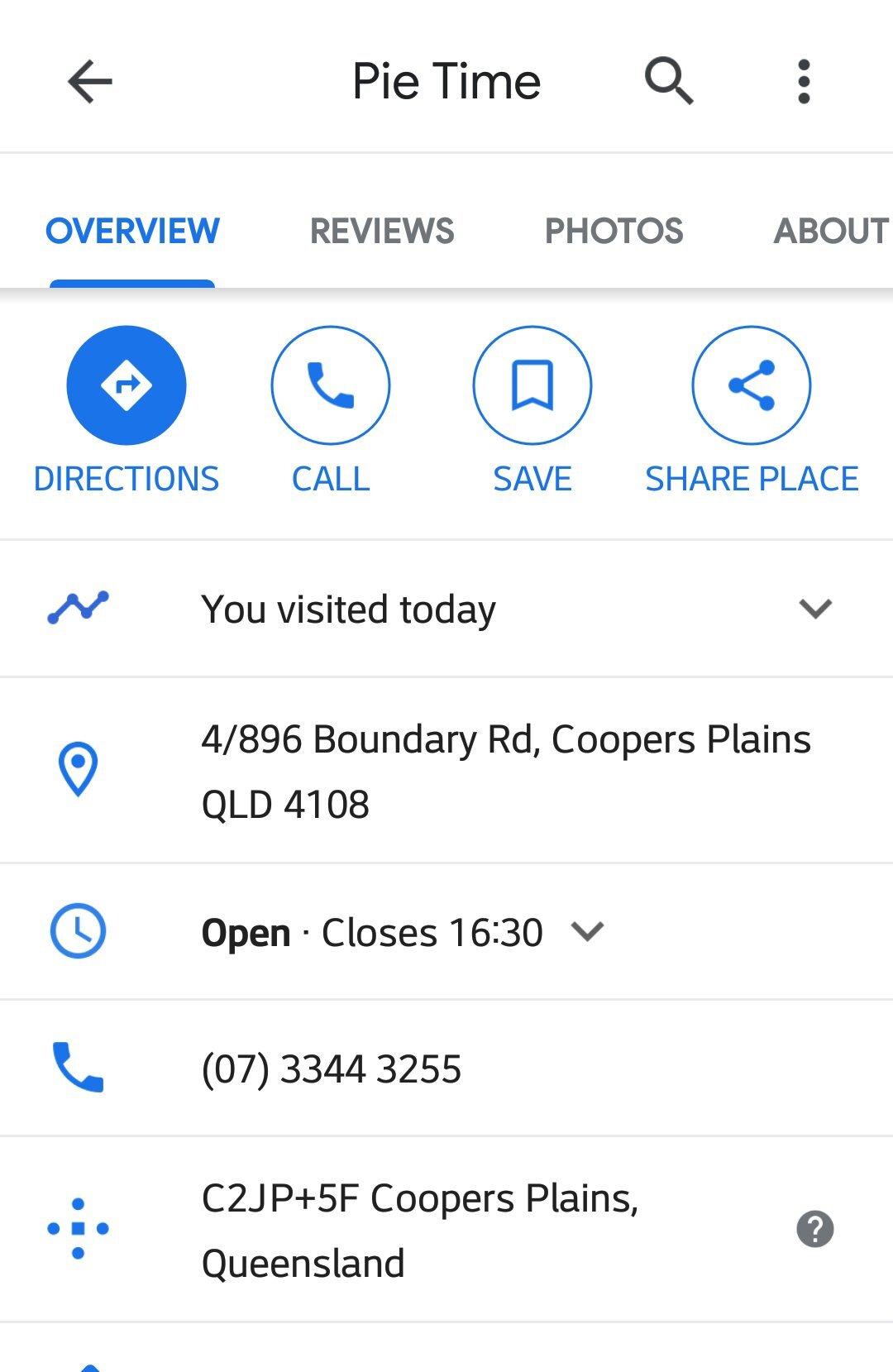 Pie Time Coopers Plains