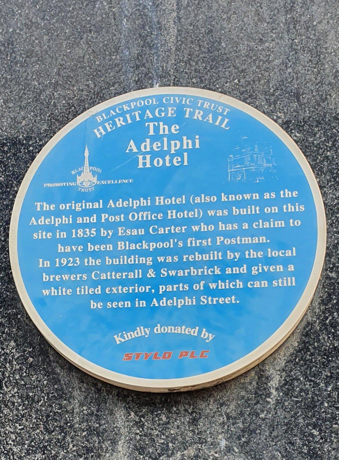 Adelphi Hotel Blue Plaque