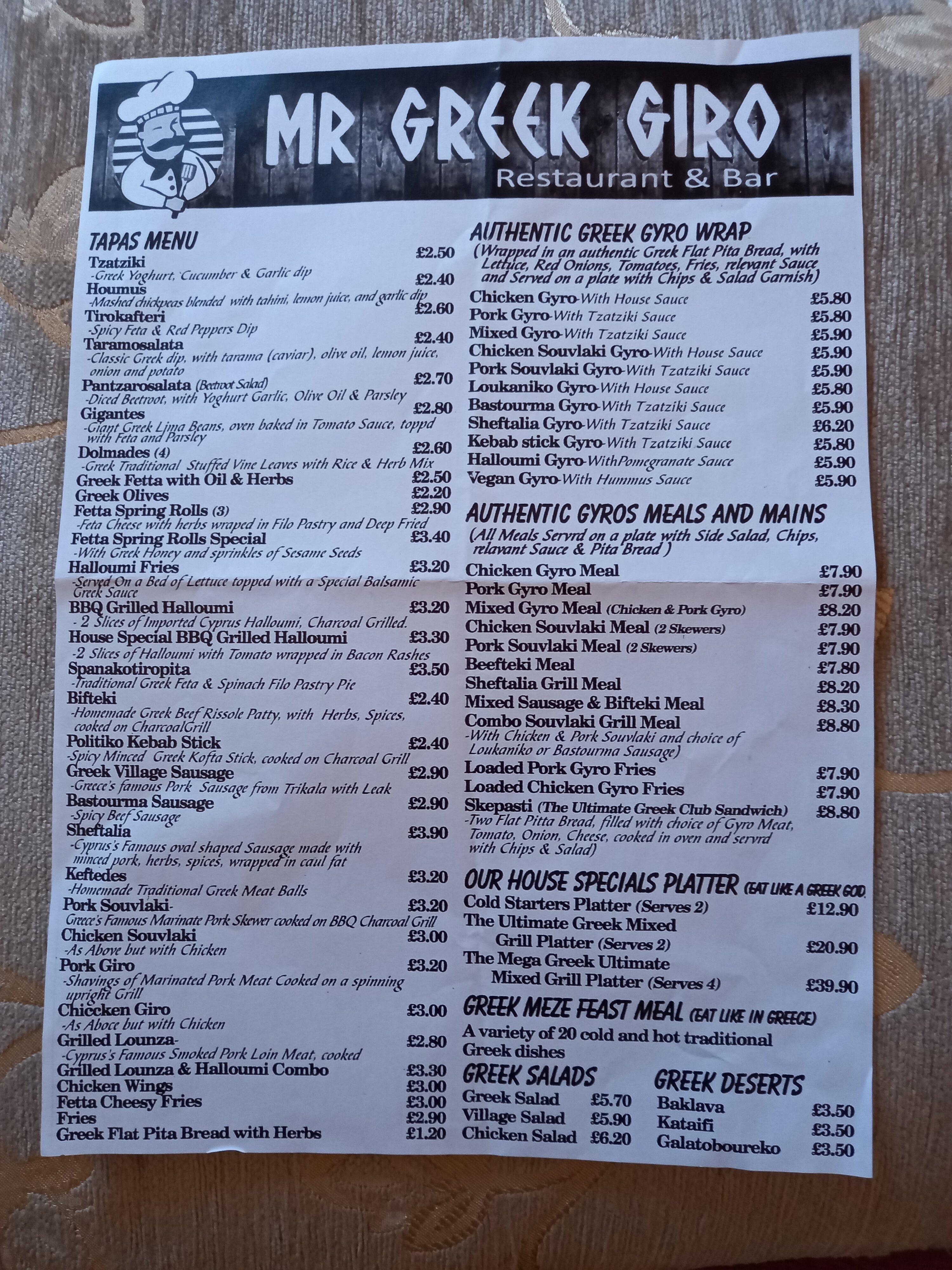 Mr Greek Giro Restaurant And Bar