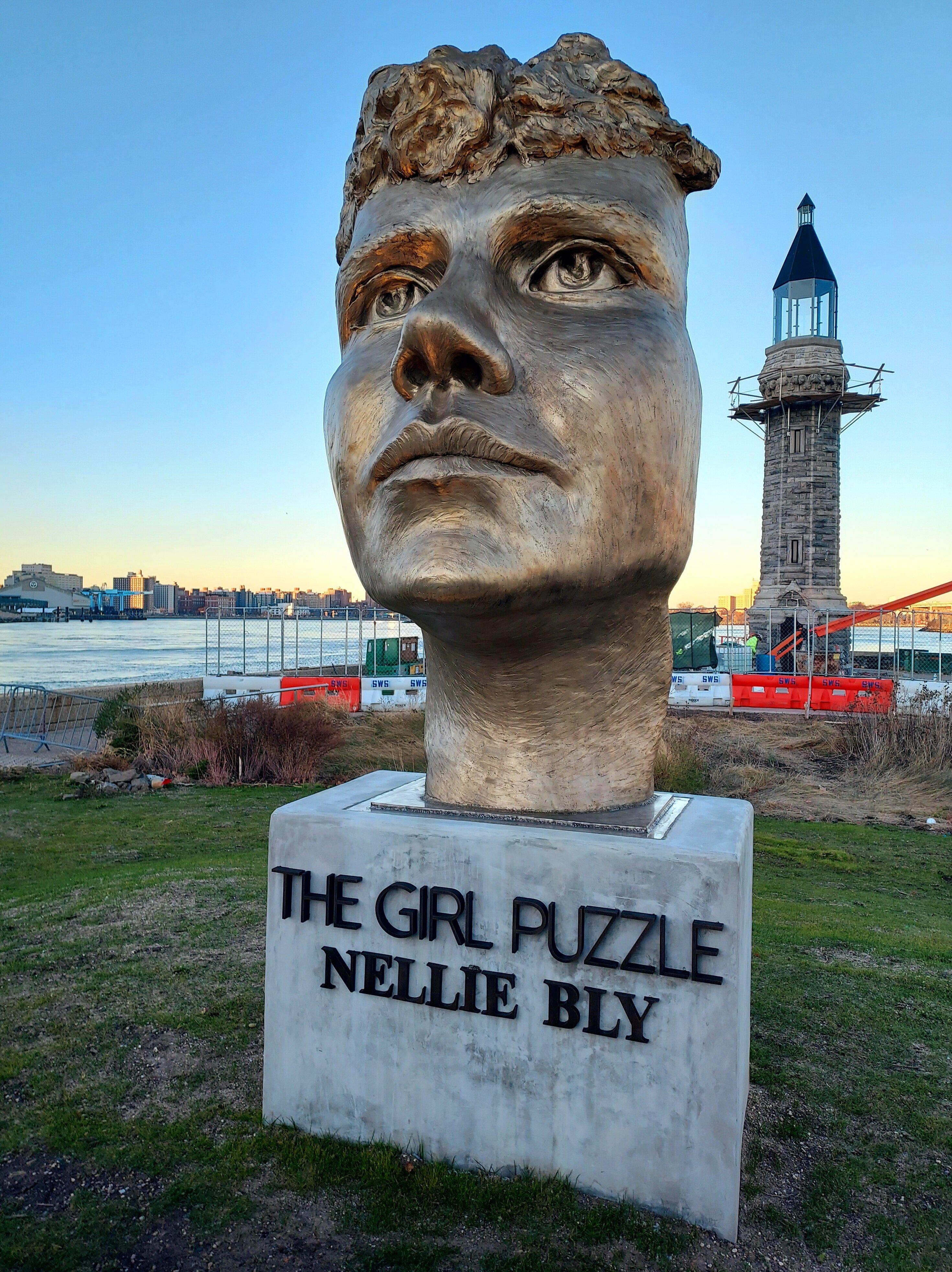 The Girl Puzzle Monument honoring Nellie Bly