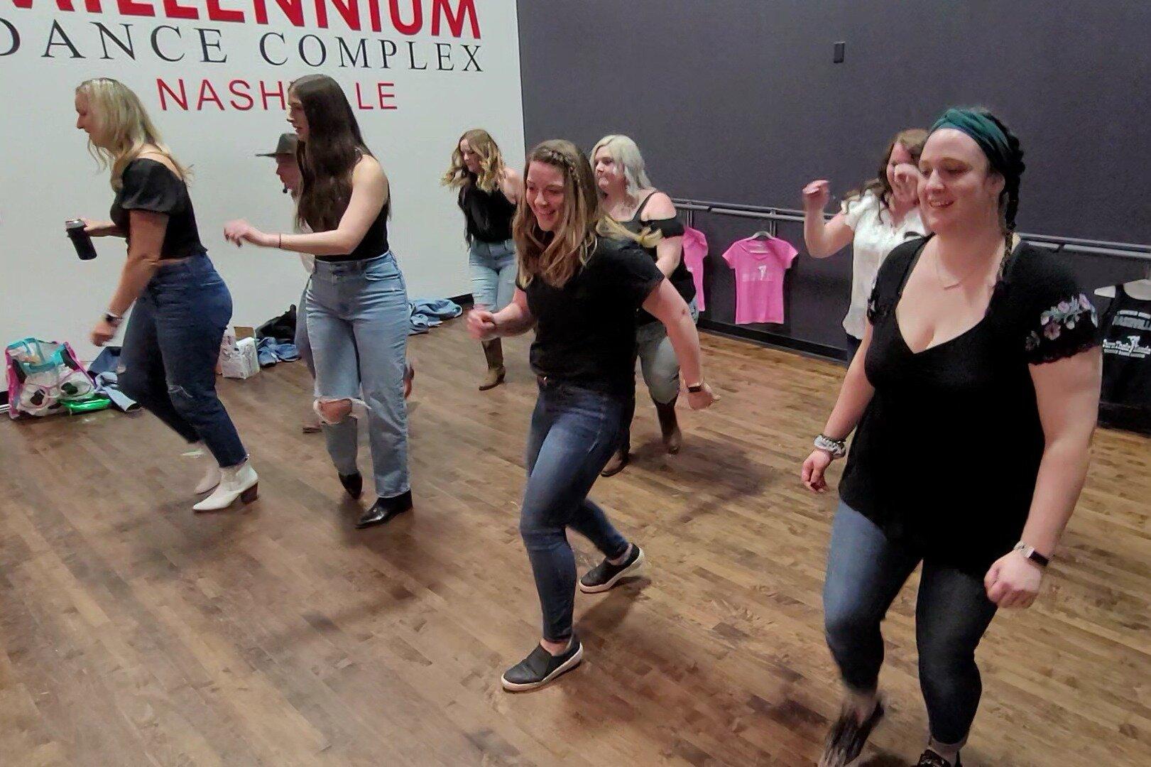 Fun, Beginner Line Dancing Lessons with Turn Their Heads Professional Dance Coaches
