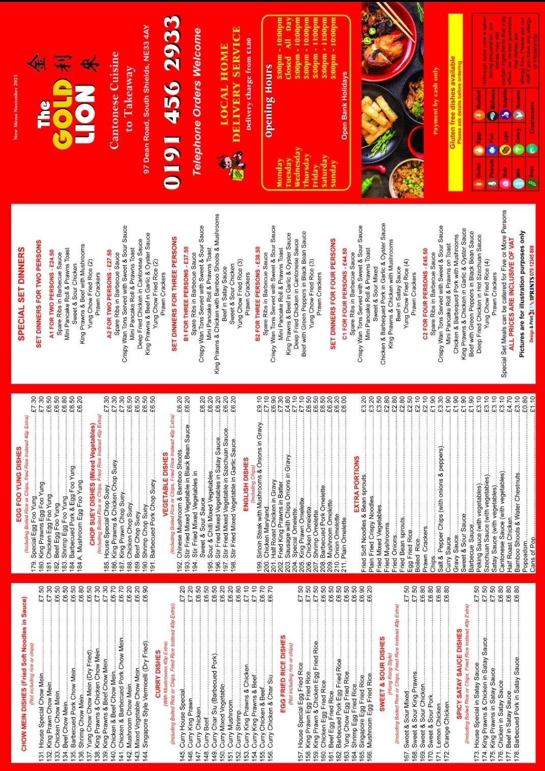 The Gold Lion Chinese Takeaway