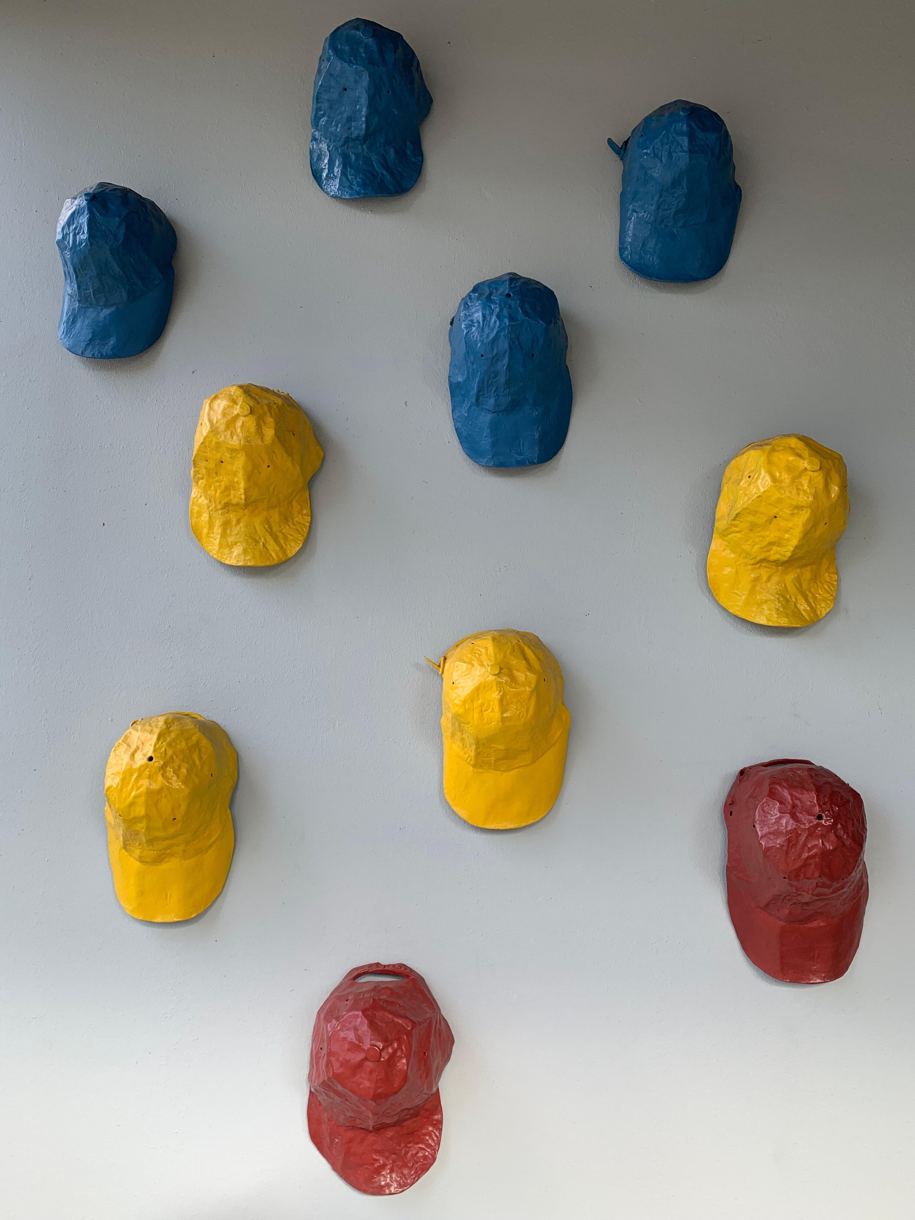 10 Baseball Caps Sculpture