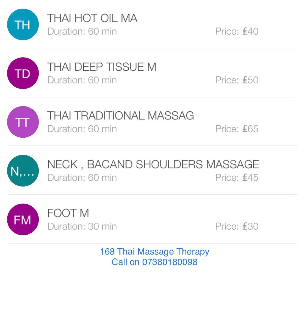 168 Thai massage therapy