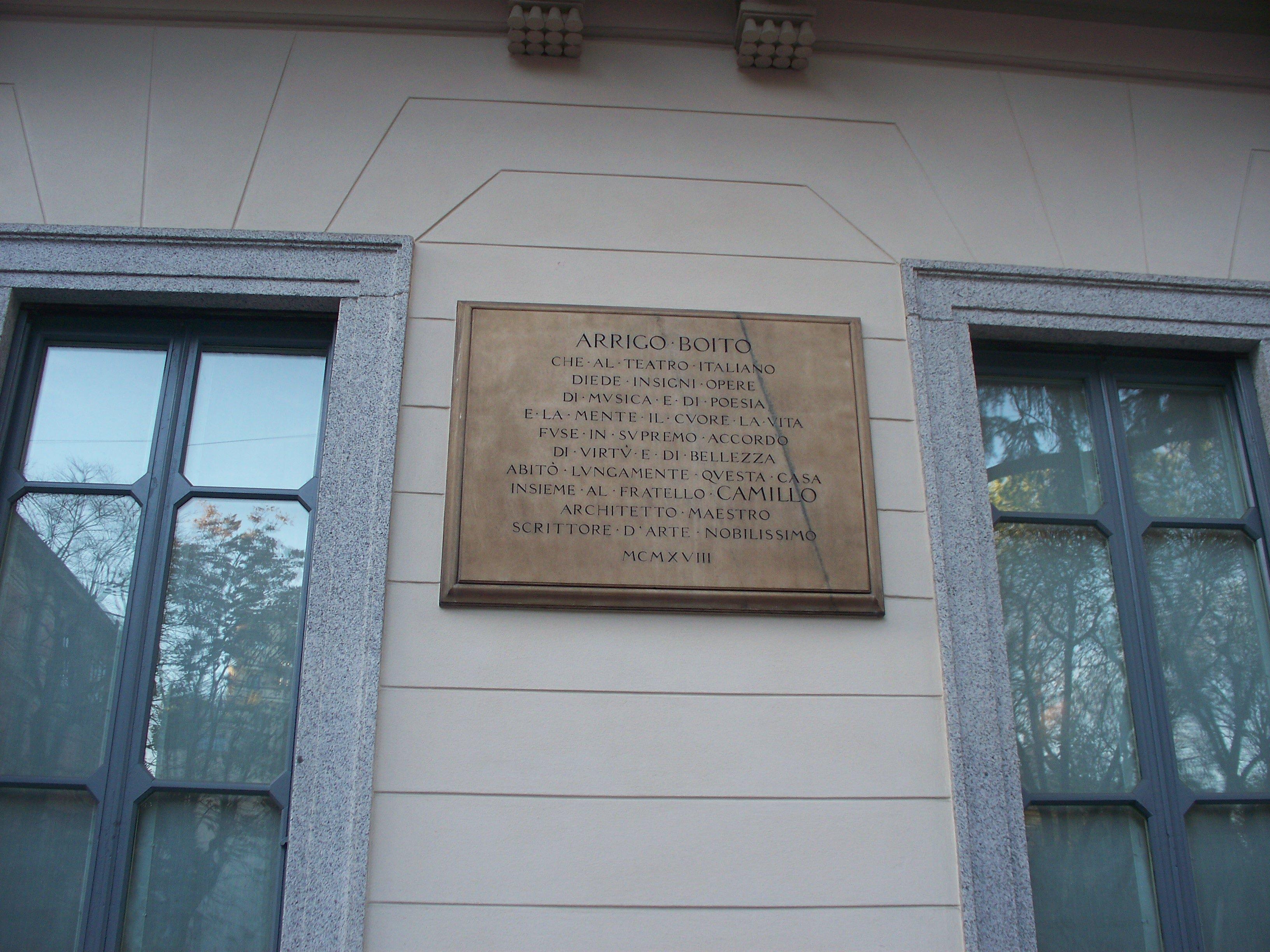 Targa In Memoria Di Arrigo e Camillo Boito
