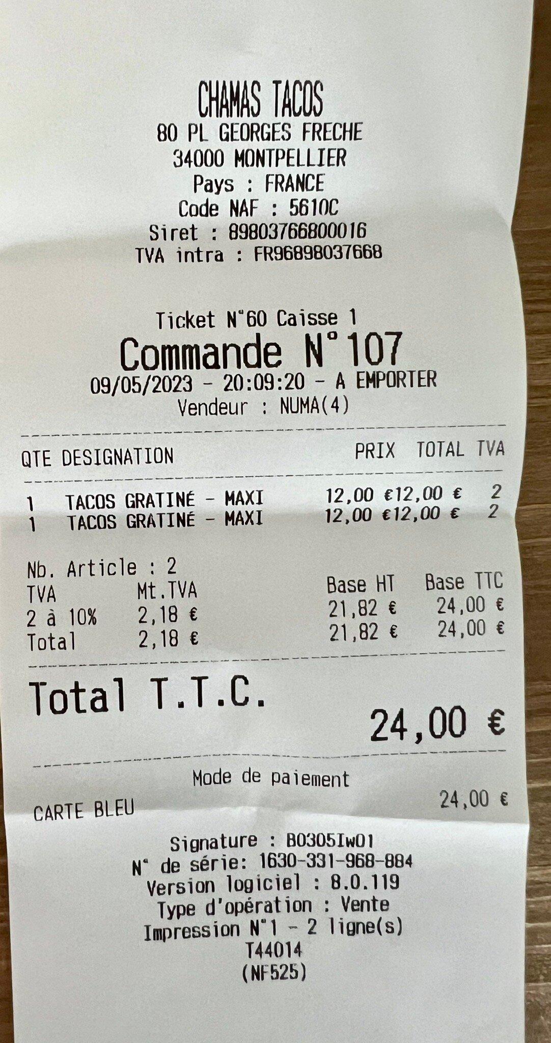 Chamas Tacos Montpellier