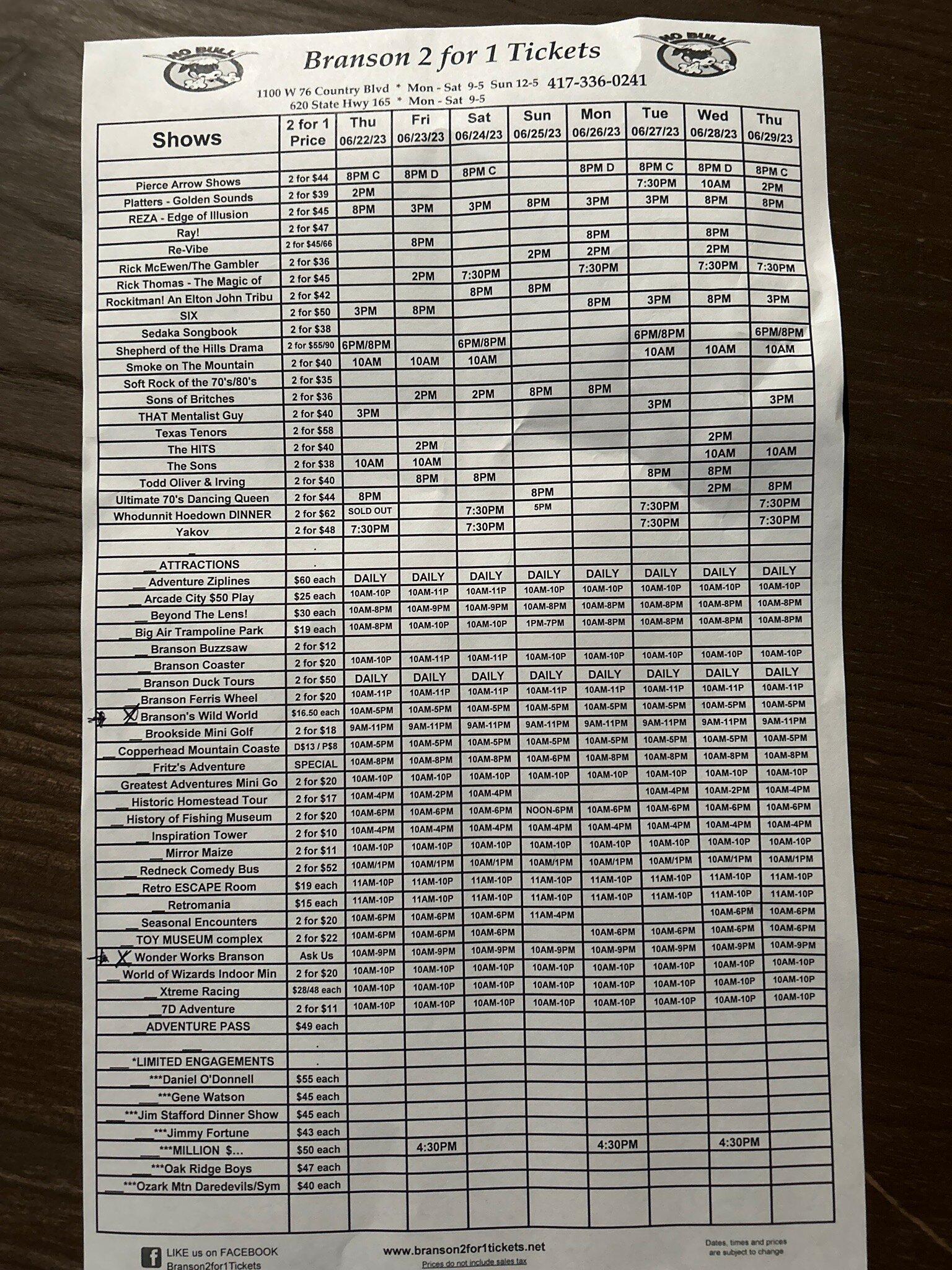 Branson 2 For 1 Tickets